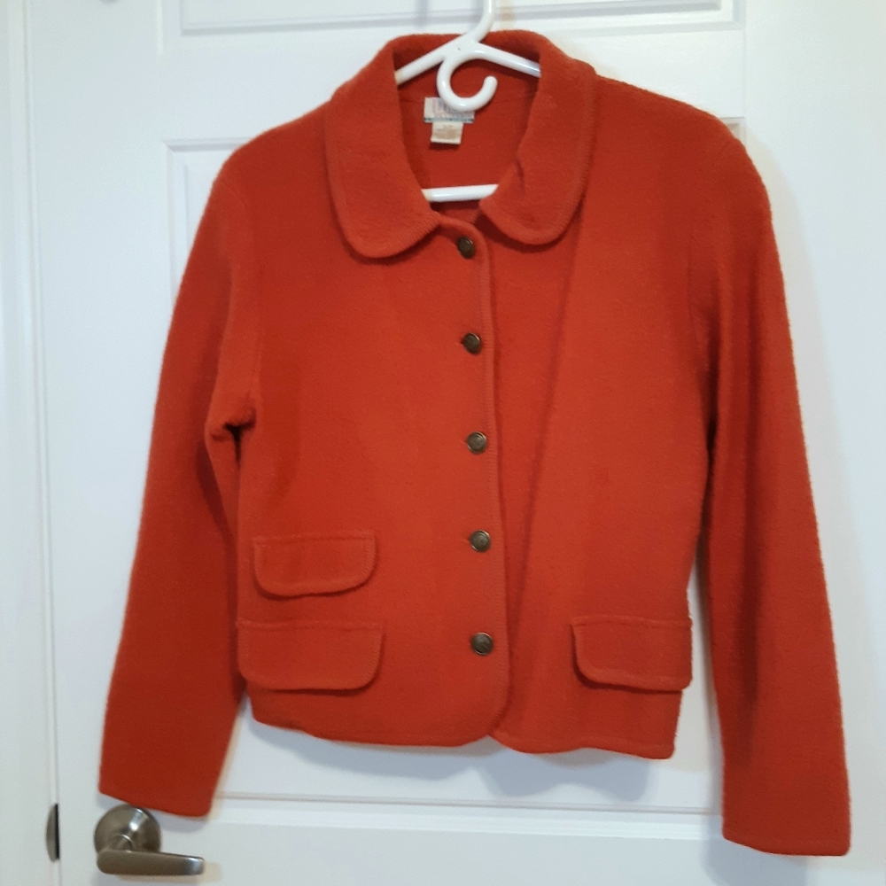 Vintage Jeremy Scott for Braemar 100% Wool Orange Jacket